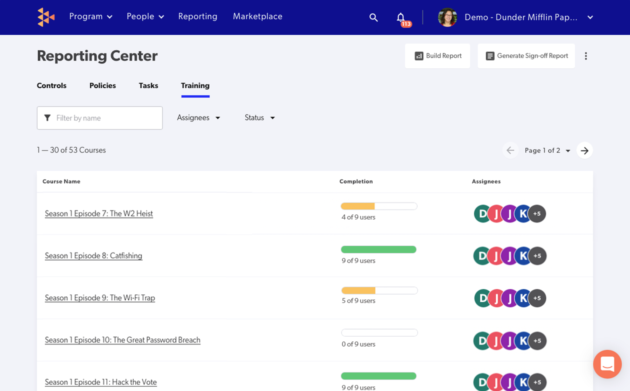 Track progress and quiz results